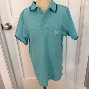Psycho Bunny Light Teal Polo with Dark Teal Trim